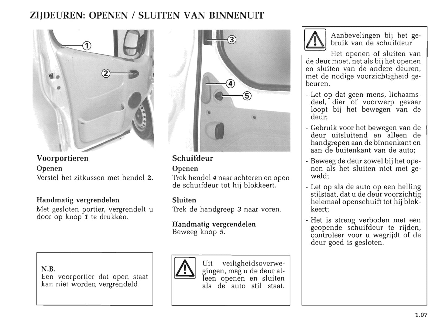 2000-2001 Renault Trafic Owner's Manual | Dutch