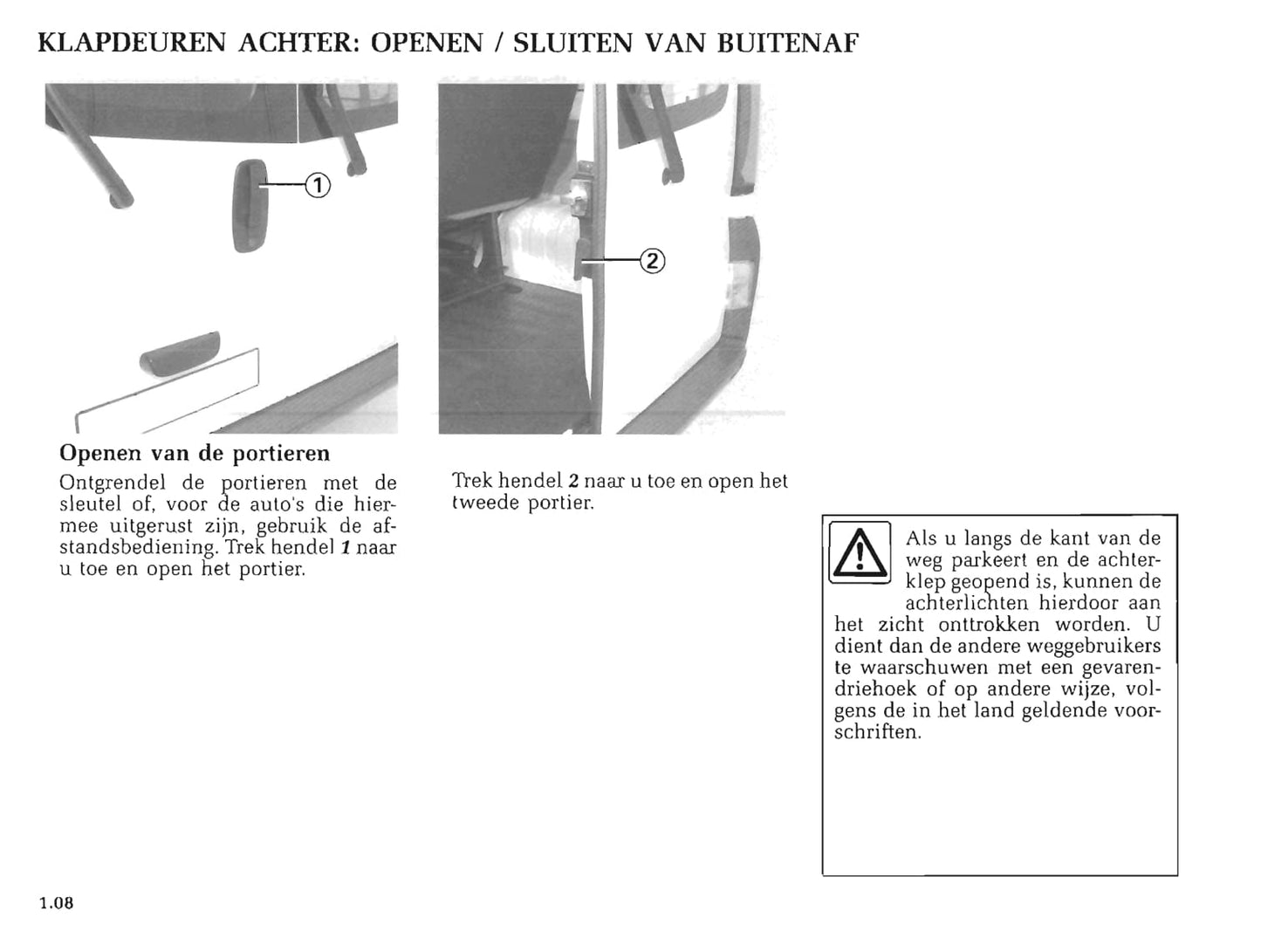 2000-2001 Renault Trafic Owner's Manual | Dutch