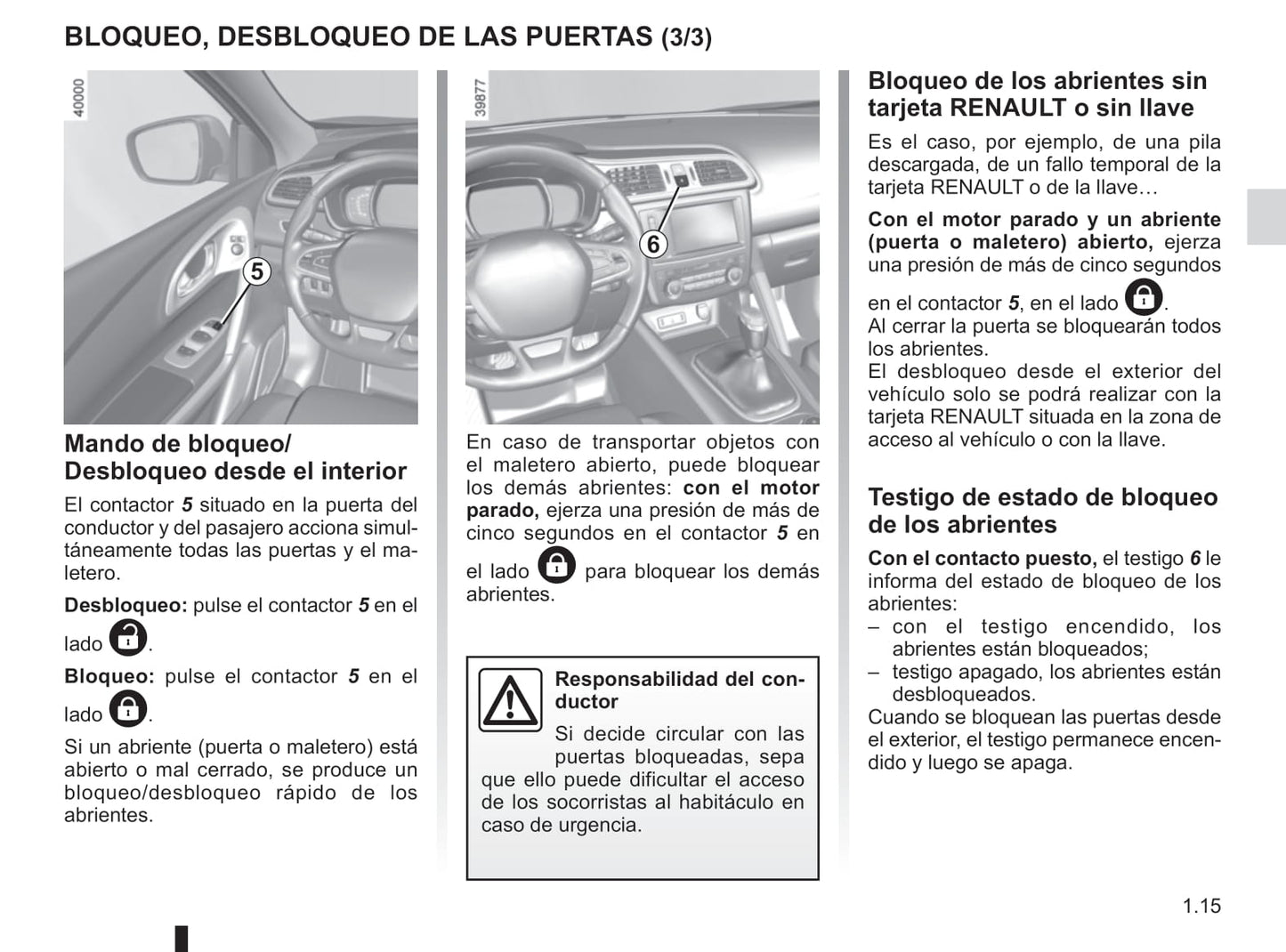 2015-2018 Renault Kadjar Manuel du propriétaire | Espagnol