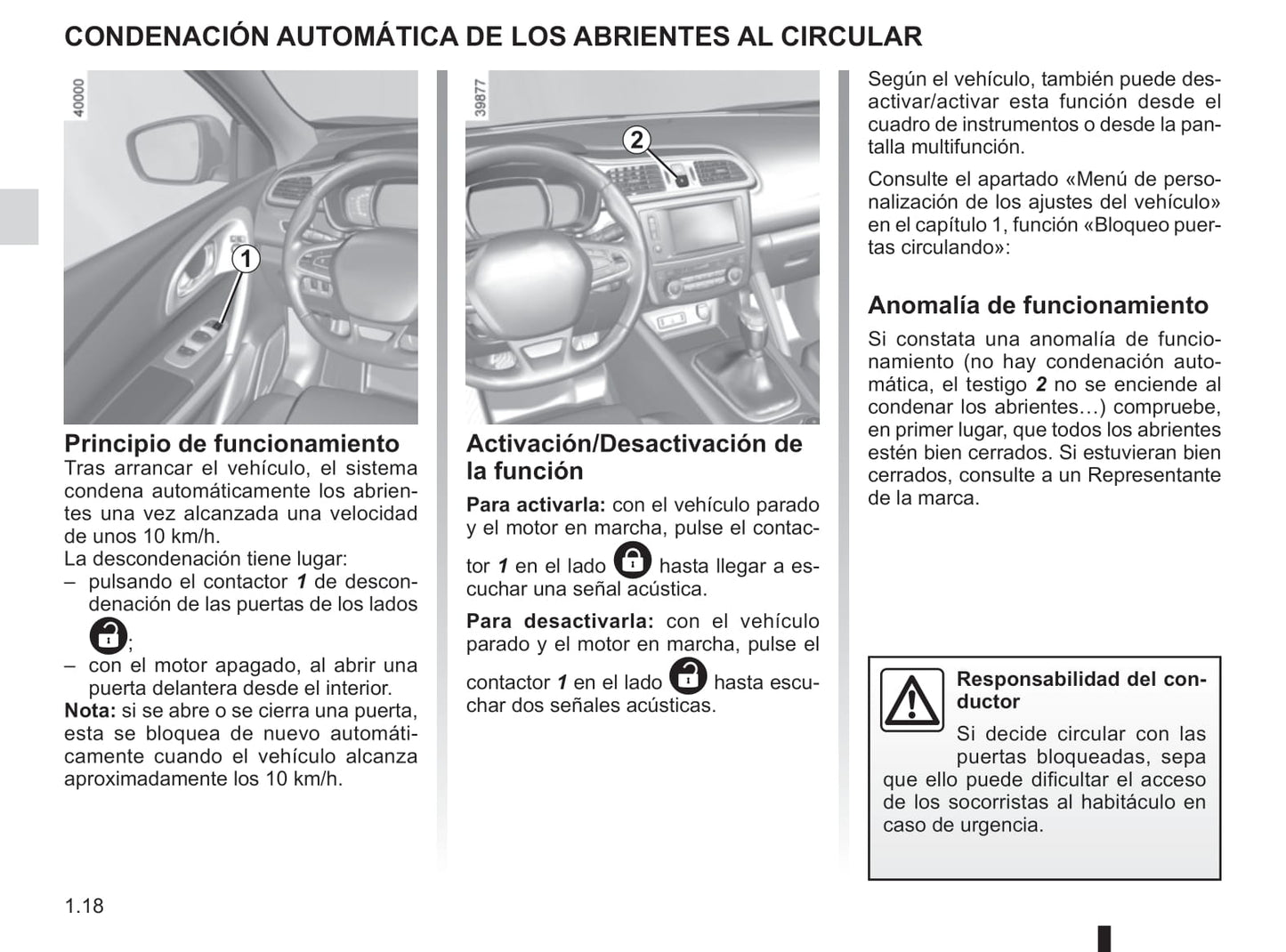 2015-2018 Renault Kadjar Manuel du propriétaire | Espagnol