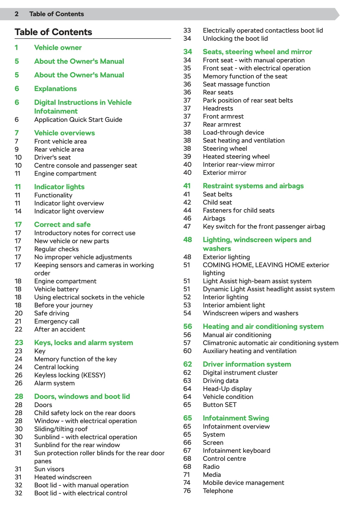 2020 Skoda Octavia Owner's Manual | English