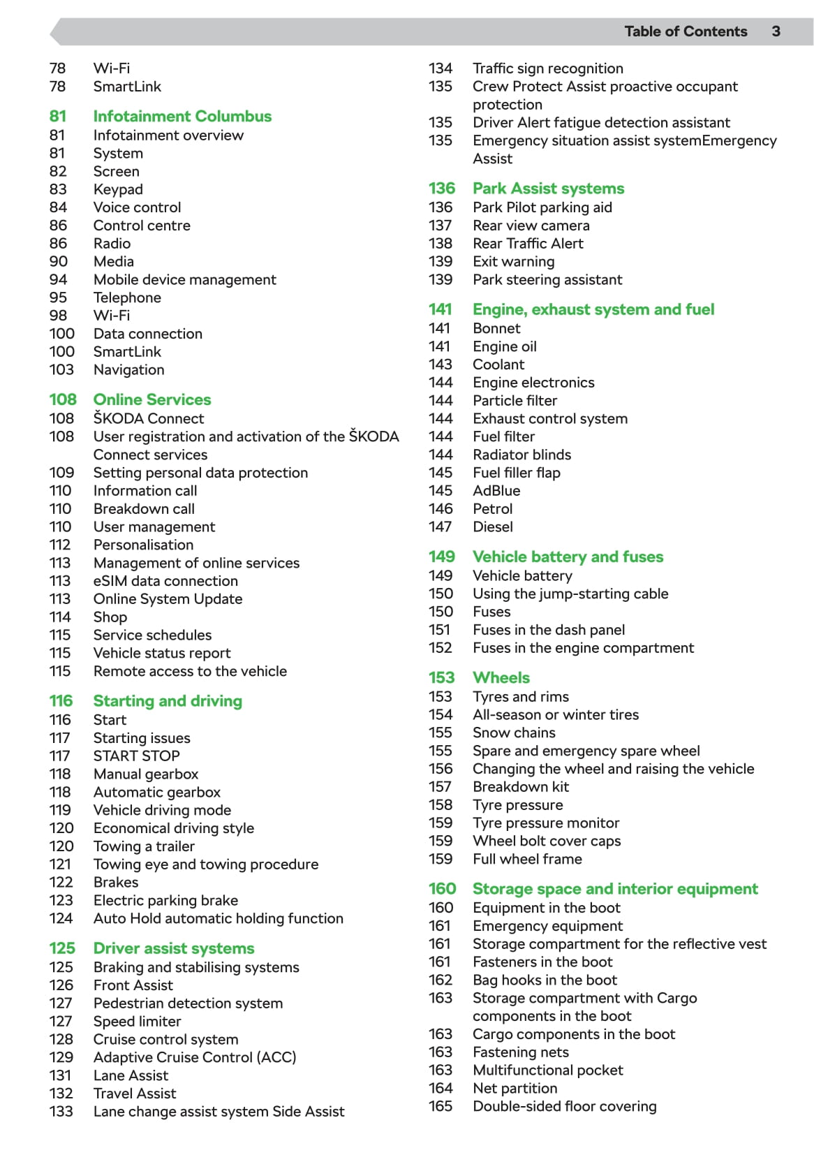 2020 Skoda Octavia Owner's Manual | English