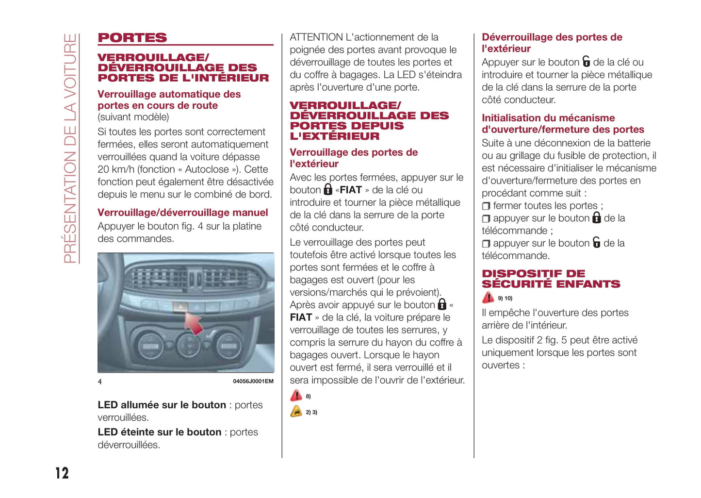 2017-2018 Fiat Tipo 4 Doors Owner's Manual | French