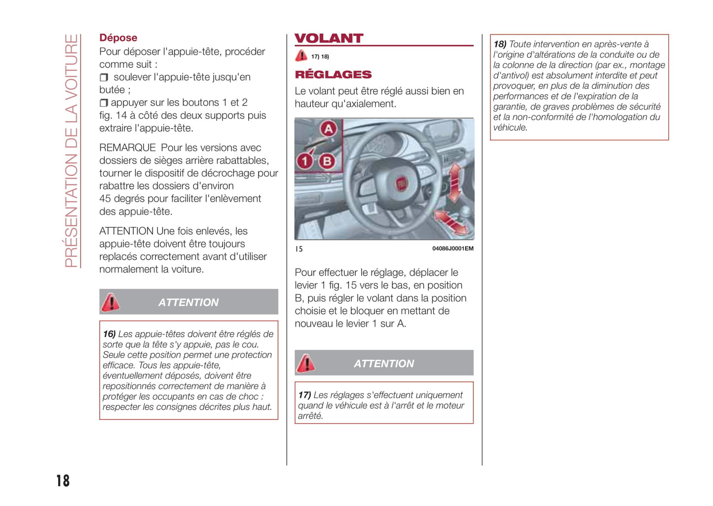 2017-2018 Fiat Tipo 4 Doors Owner's Manual | French