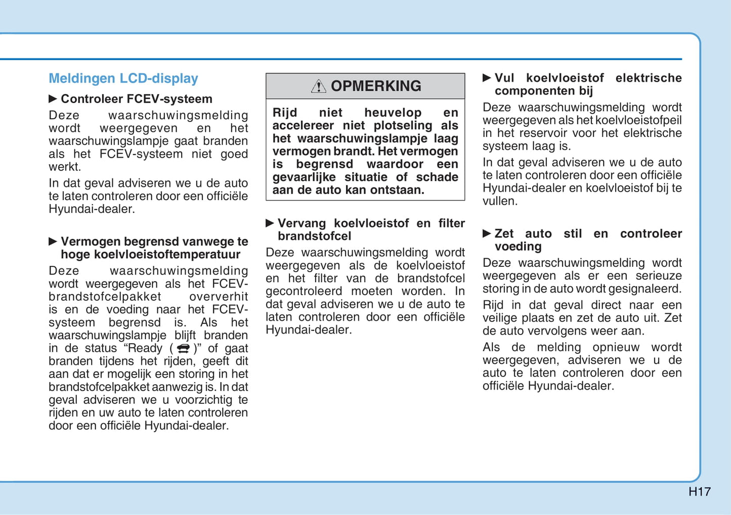 2020-2021 Hyundai Nexo Owner's Manual | Dutch