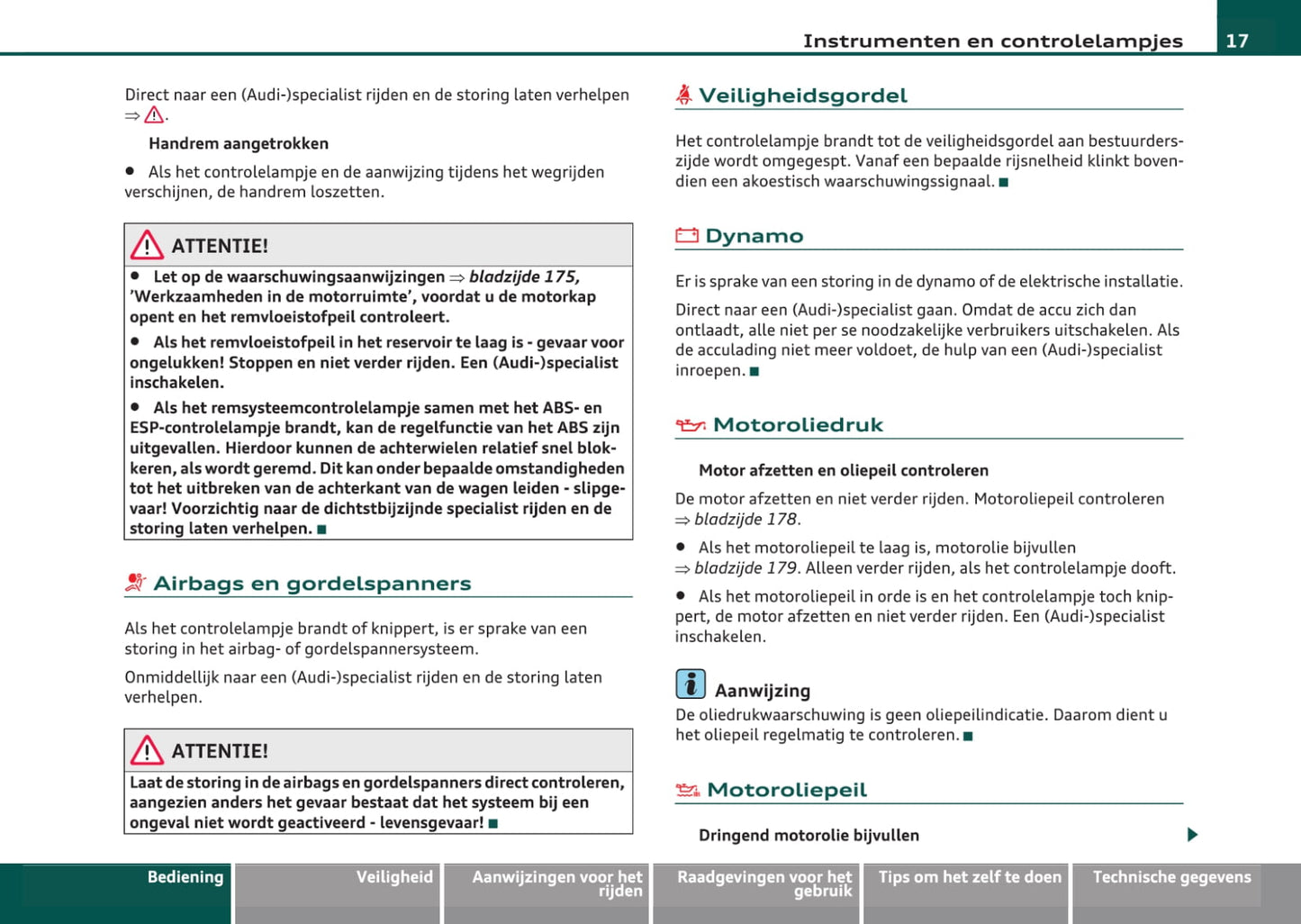 2008-2013 Audi A3 Gebruikershandleiding | Nederlands