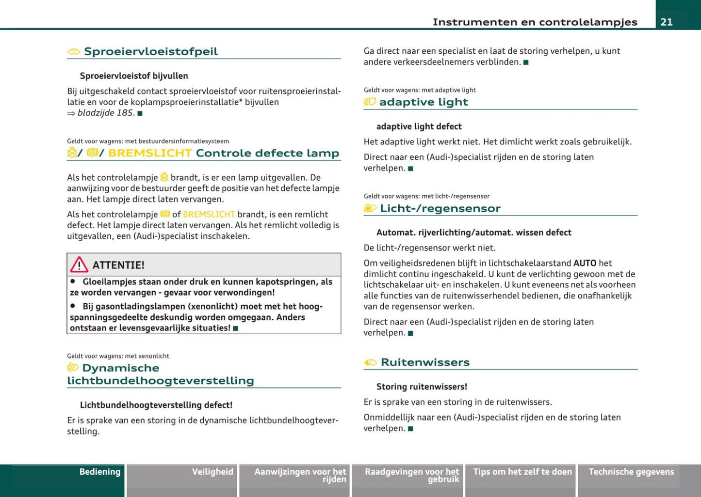 2008-2013 Audi A3 Gebruikershandleiding | Nederlands