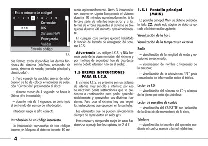 Alfa Romeo 166 Ics Integrated Control System Instrucciones 2004 - 2008