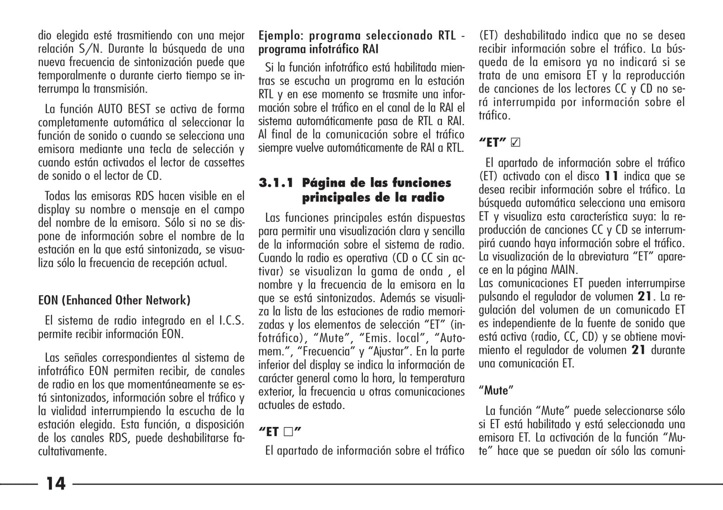 Alfa Romeo 166 Ics Integrated Control System Instrucciones 2004 - 2008