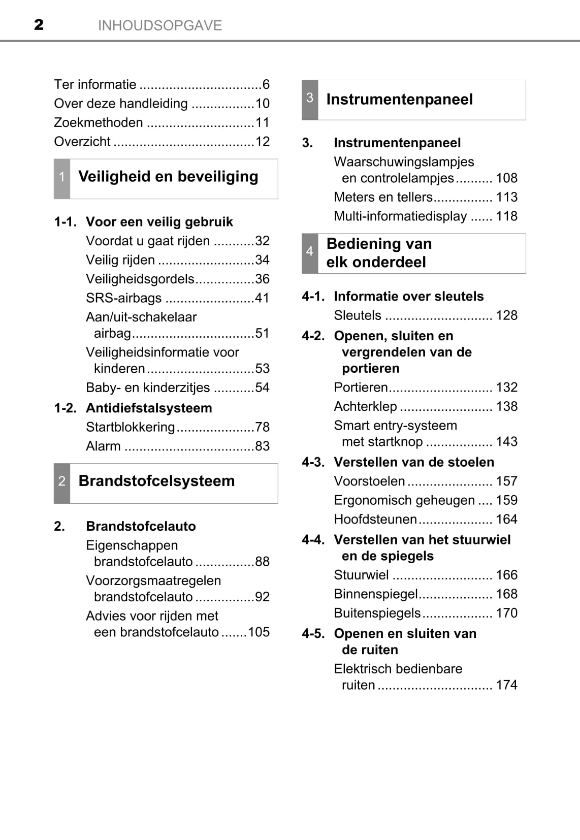 2015-2018 Toyota Mirai Owner's Manual | Dutch