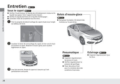 2016-2017 Honda Civic Sedan Gasoline Owner's Manual | French