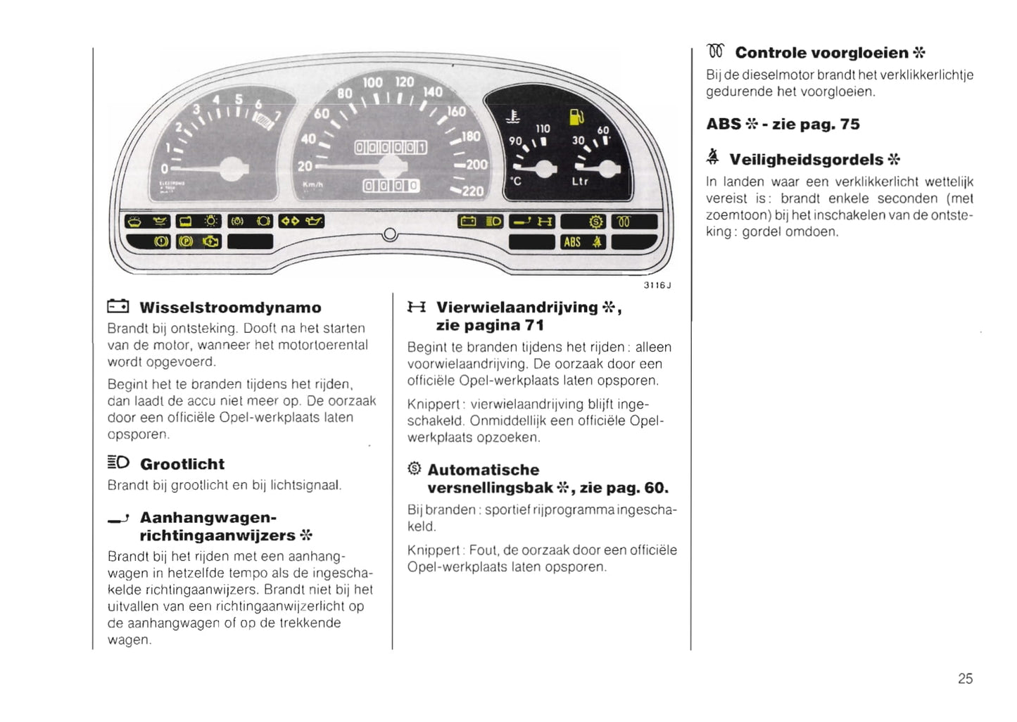 1988-1992 Opel Vectra Bedienungsanleitung | Niederländisch