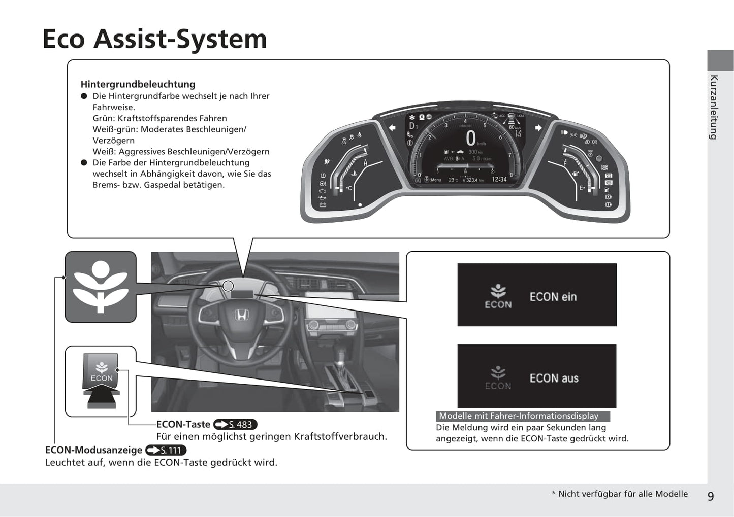 2016-2017 Honda Civic Sedan Gasoline Owner's Manual | German