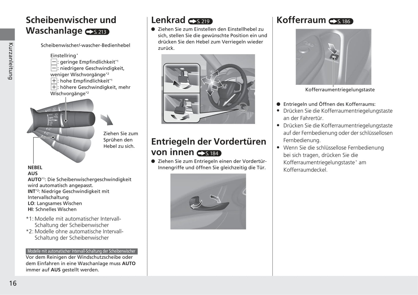 2016-2017 Honda Civic Sedan Gasoline Owner's Manual | German