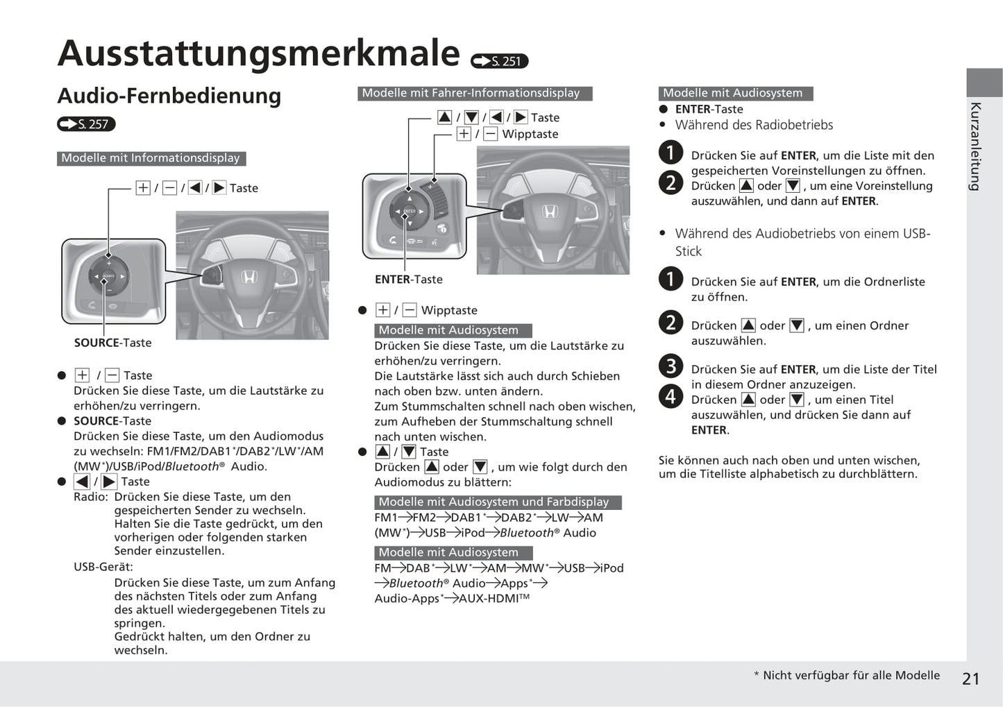 2016-2017 Honda Civic Sedan Gasoline Owner's Manual | German