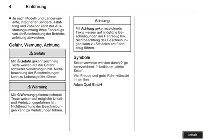 2008 Opel Zafira Owner's Manual | German