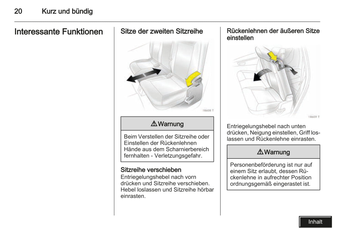 2008 Opel Zafira Owner's Manual | German