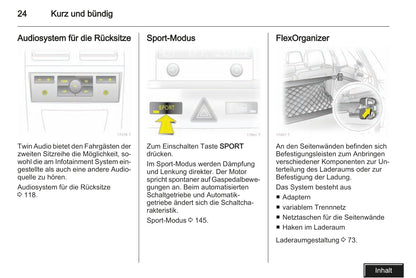 2008 Opel Zafira Owner's Manual | German