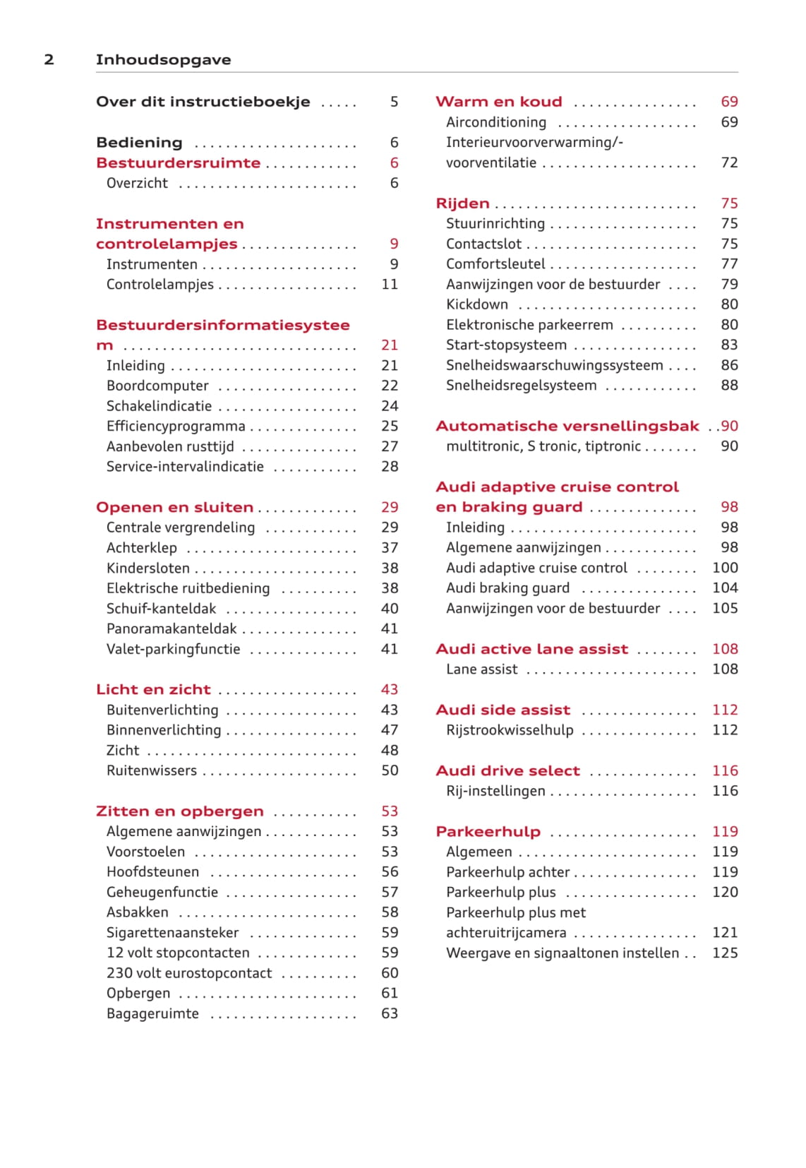 2011-2016 Audi A5/S5 Gebruikershandleiding | Nederlands