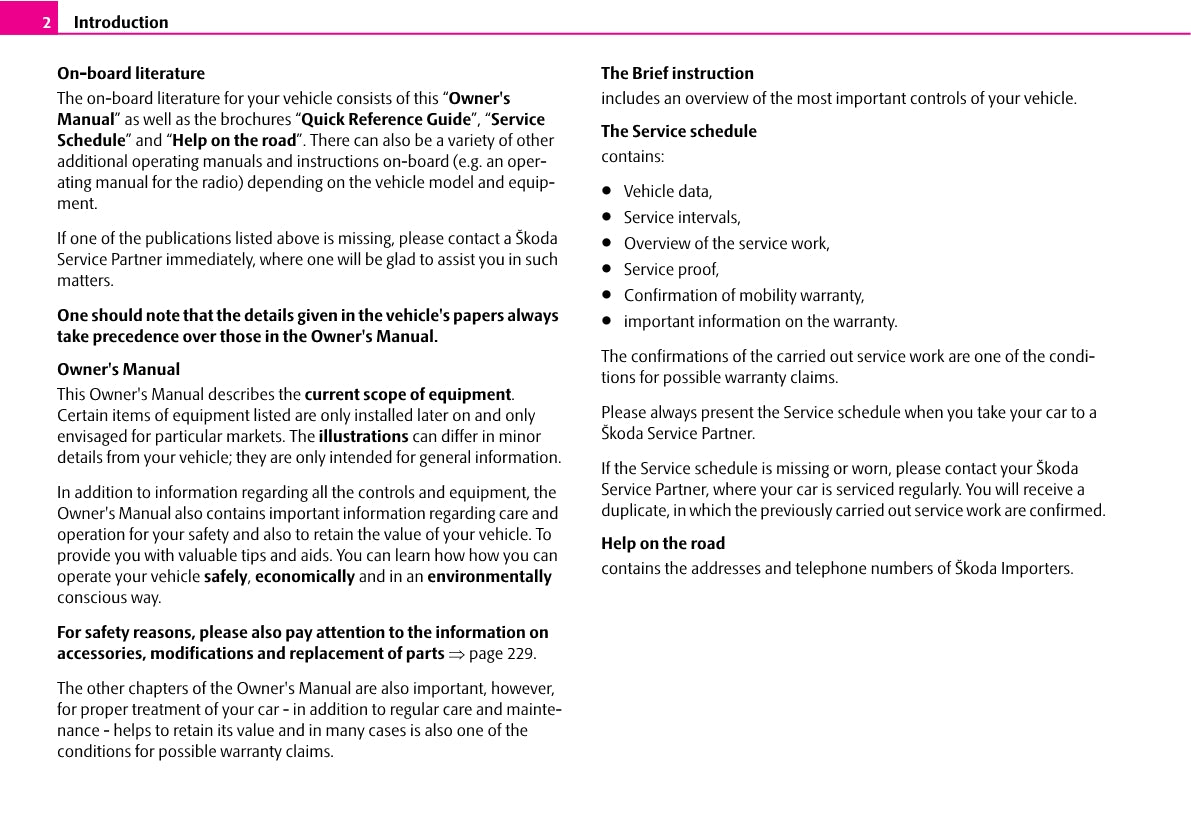 2007-2008 Skoda Octavia Owner's Manual | English