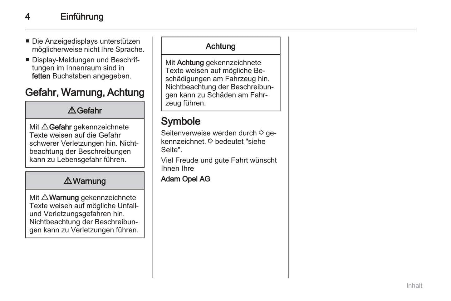 2011-2012 Opel Agila Owner's Manual | German