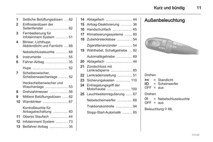 2011-2012 Opel Agila Owner's Manual | German