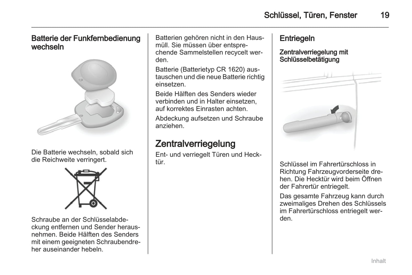 2011-2012 Opel Agila Owner's Manual | German