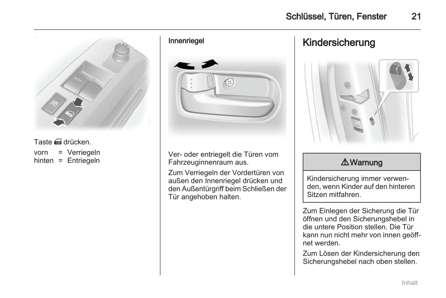 2011-2012 Opel Agila Owner's Manual | German