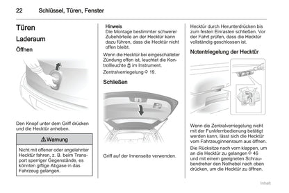 2011-2012 Opel Agila Owner's Manual | German