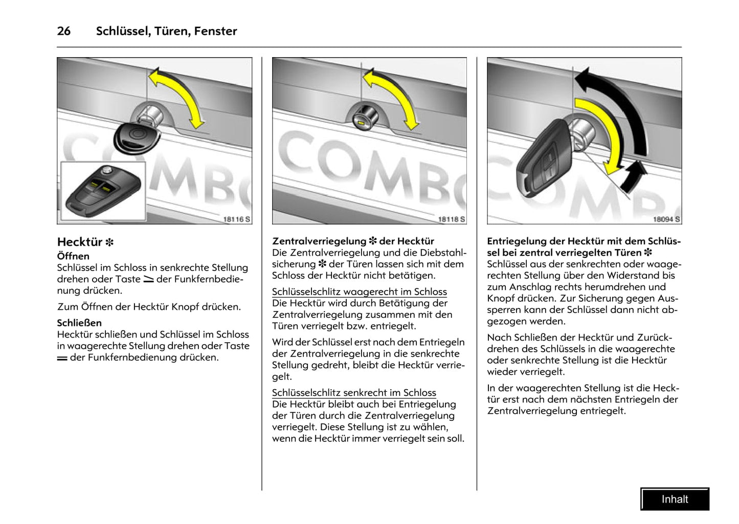 2009-2011 Opel Combo Bedienungsanleitung | Deutsch