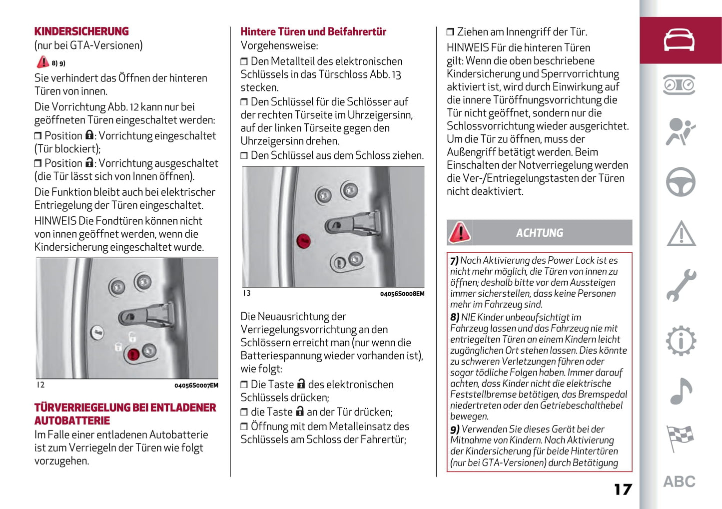 2021 Alfa Romeo Giulia GTA/Giulia GTAm Owner's Manual | German