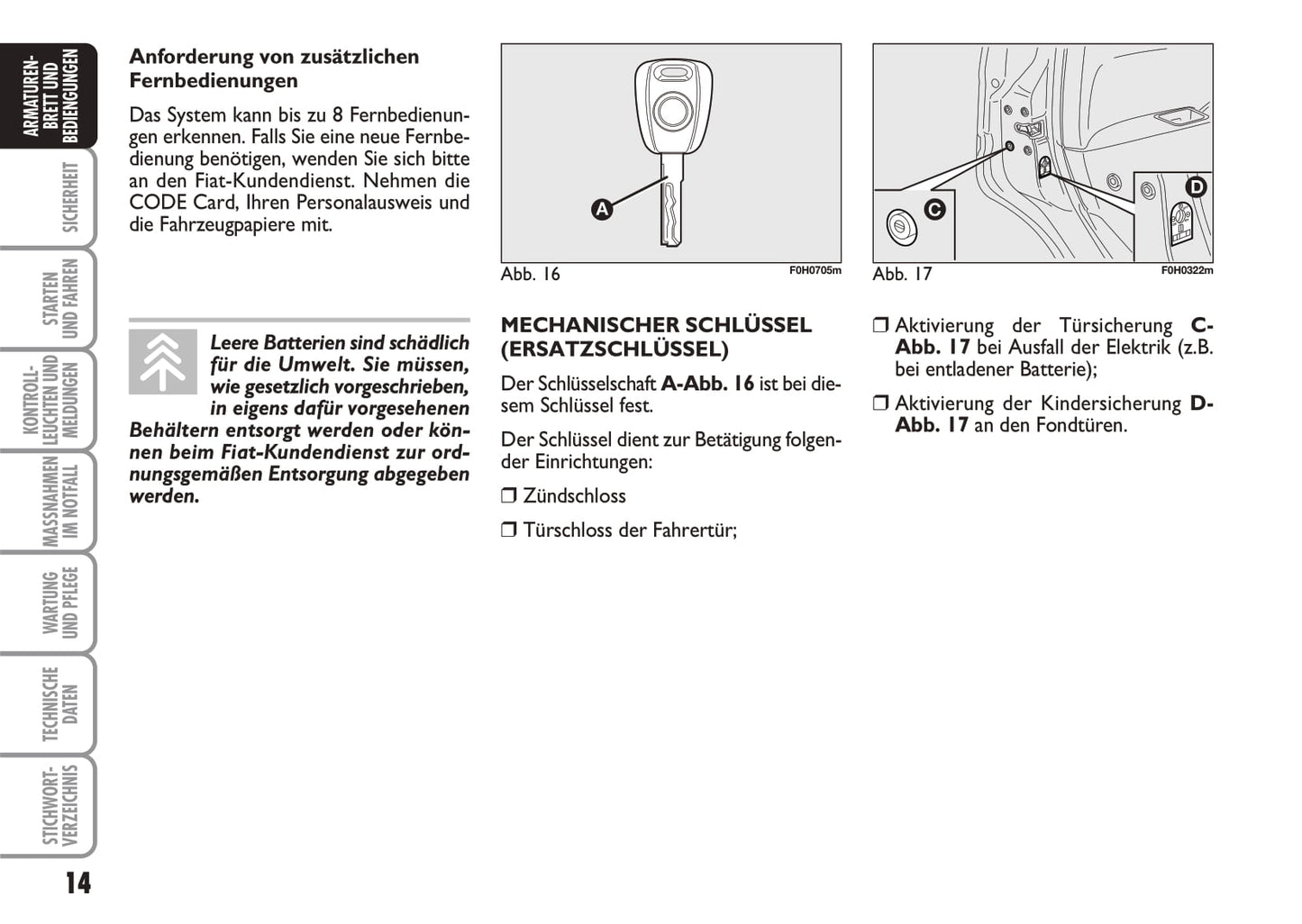 2010-2011 Fiat Idea Gebruikershandleiding | Duits