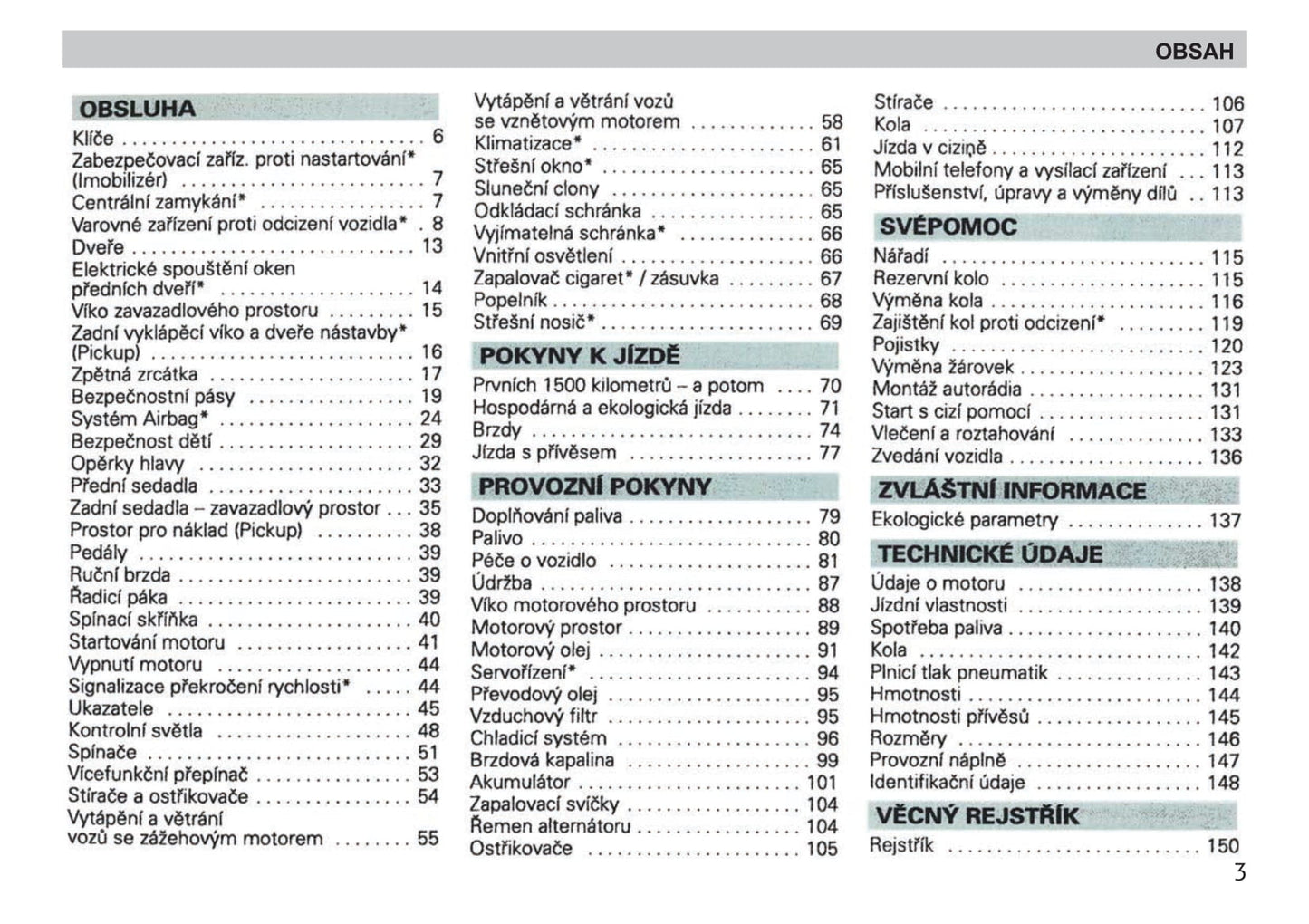 1998-1999 Skoda Felicia Owner's Manual | Czech