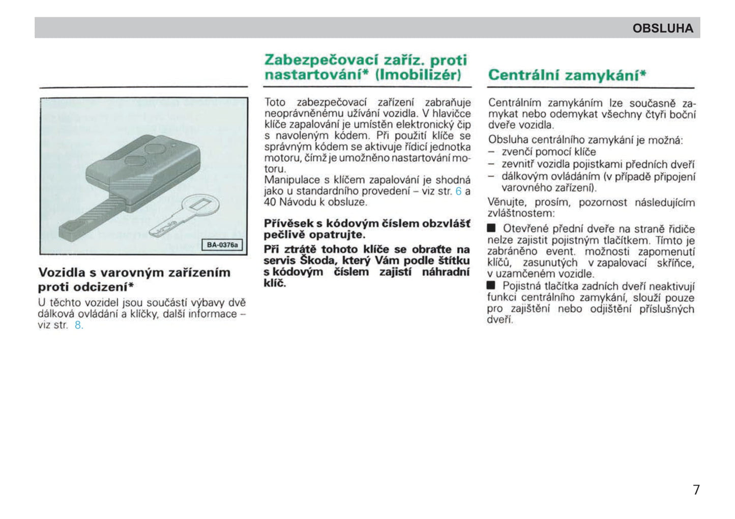 1998-1999 Skoda Felicia Owner's Manual | Czech