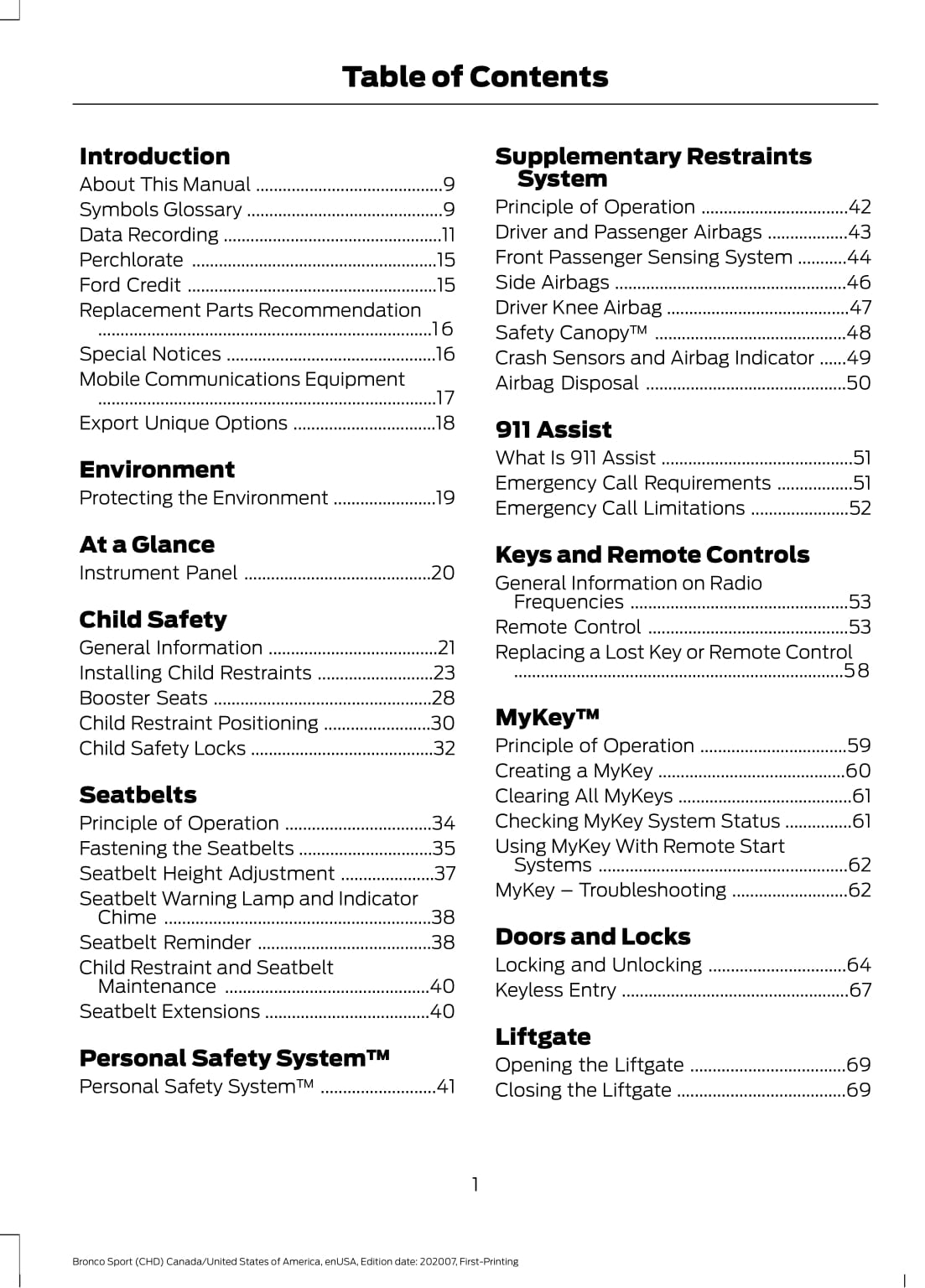 2021 Ford Bronco Sport Owner's Manual | English