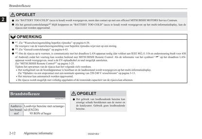 2012-2015 Mitsubishi Outlander PHEV Owner's Manual | Dutch