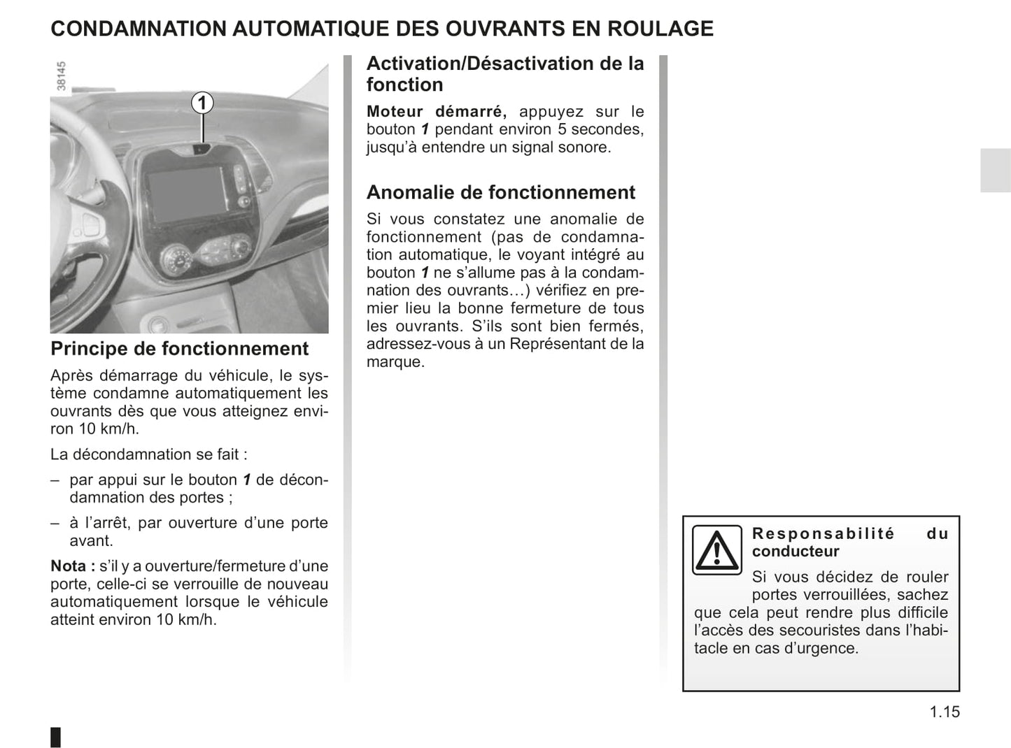 2013-2017 Renault Captur Manuel du propriétaire | Français