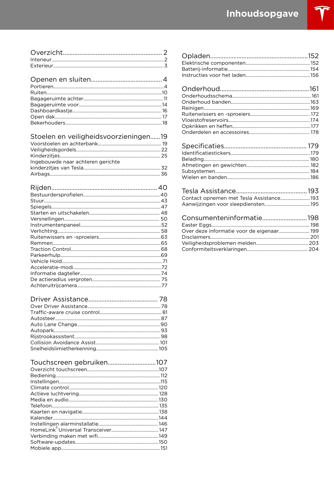 2016-2019 Tesla Model S Bedienungsanleitung | Niederländisch