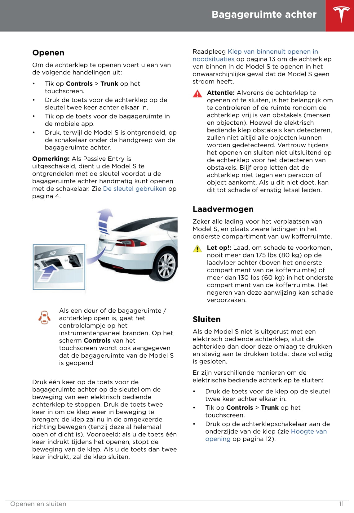 2016-2019 Tesla Model S Bedienungsanleitung | Niederländisch