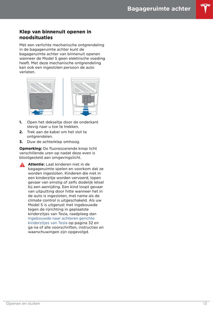 2016-2019 Tesla Model S Bedienungsanleitung | Niederländisch