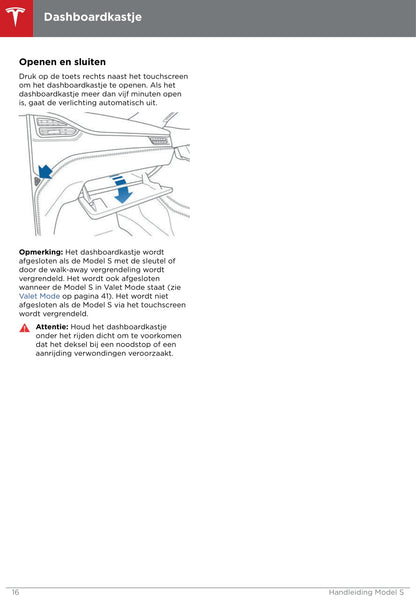 2016-2019 Tesla Model S Bedienungsanleitung | Niederländisch