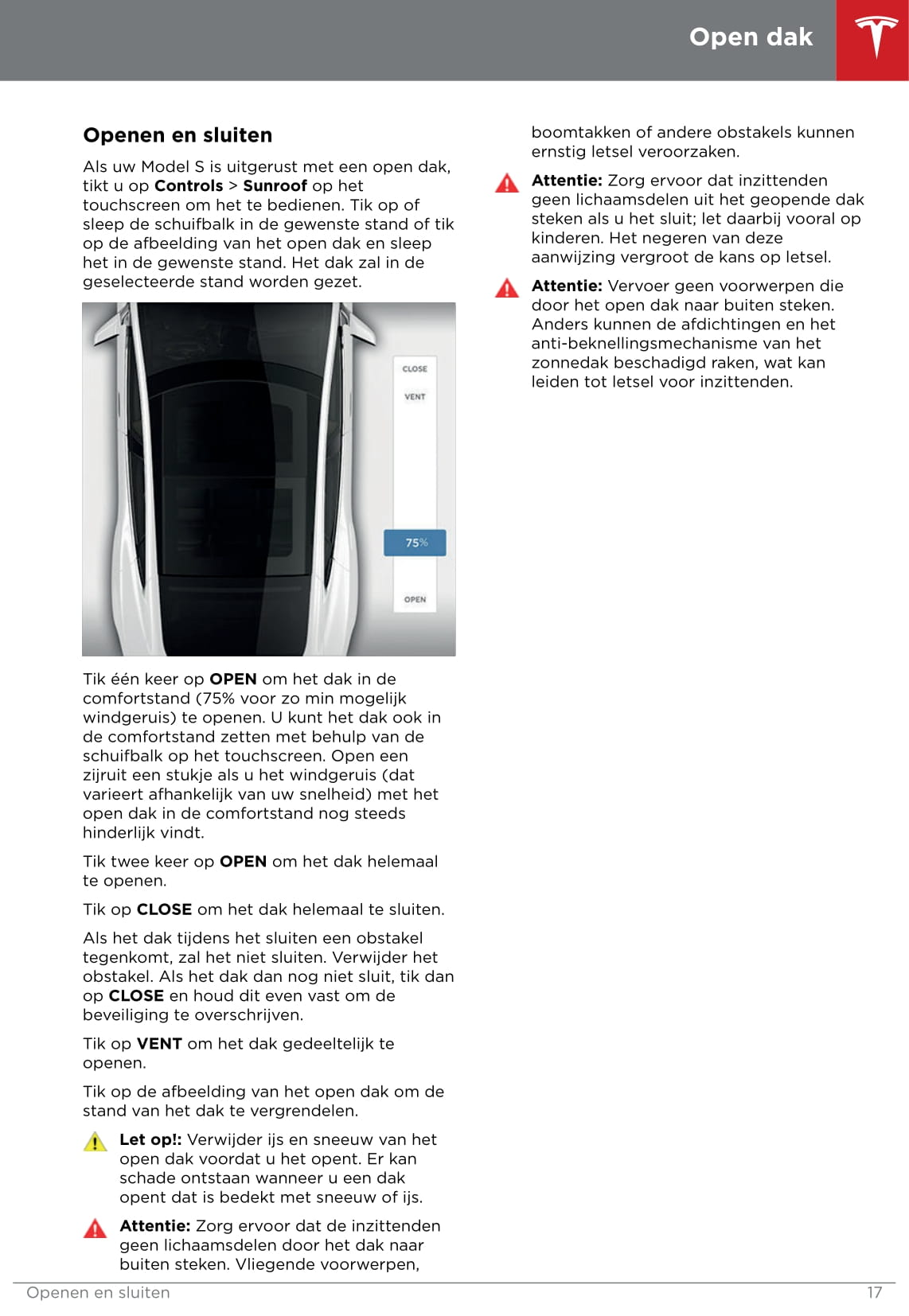 2016-2019 Tesla Model S Bedienungsanleitung | Niederländisch