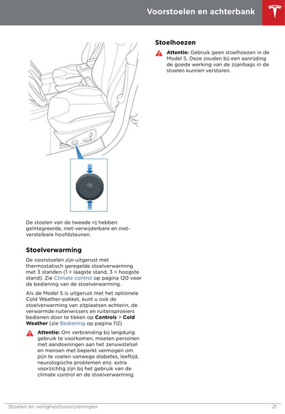 2016-2019 Tesla Model S Bedienungsanleitung | Niederländisch