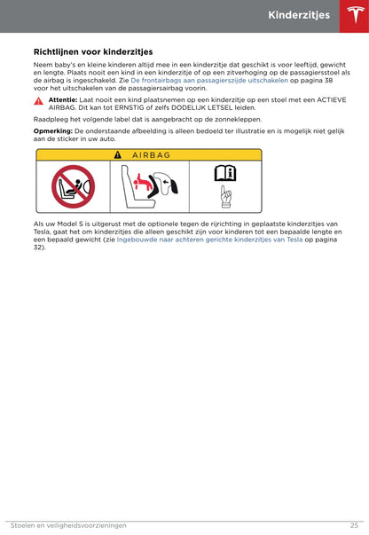 2016-2019 Tesla Model S Bedienungsanleitung | Niederländisch