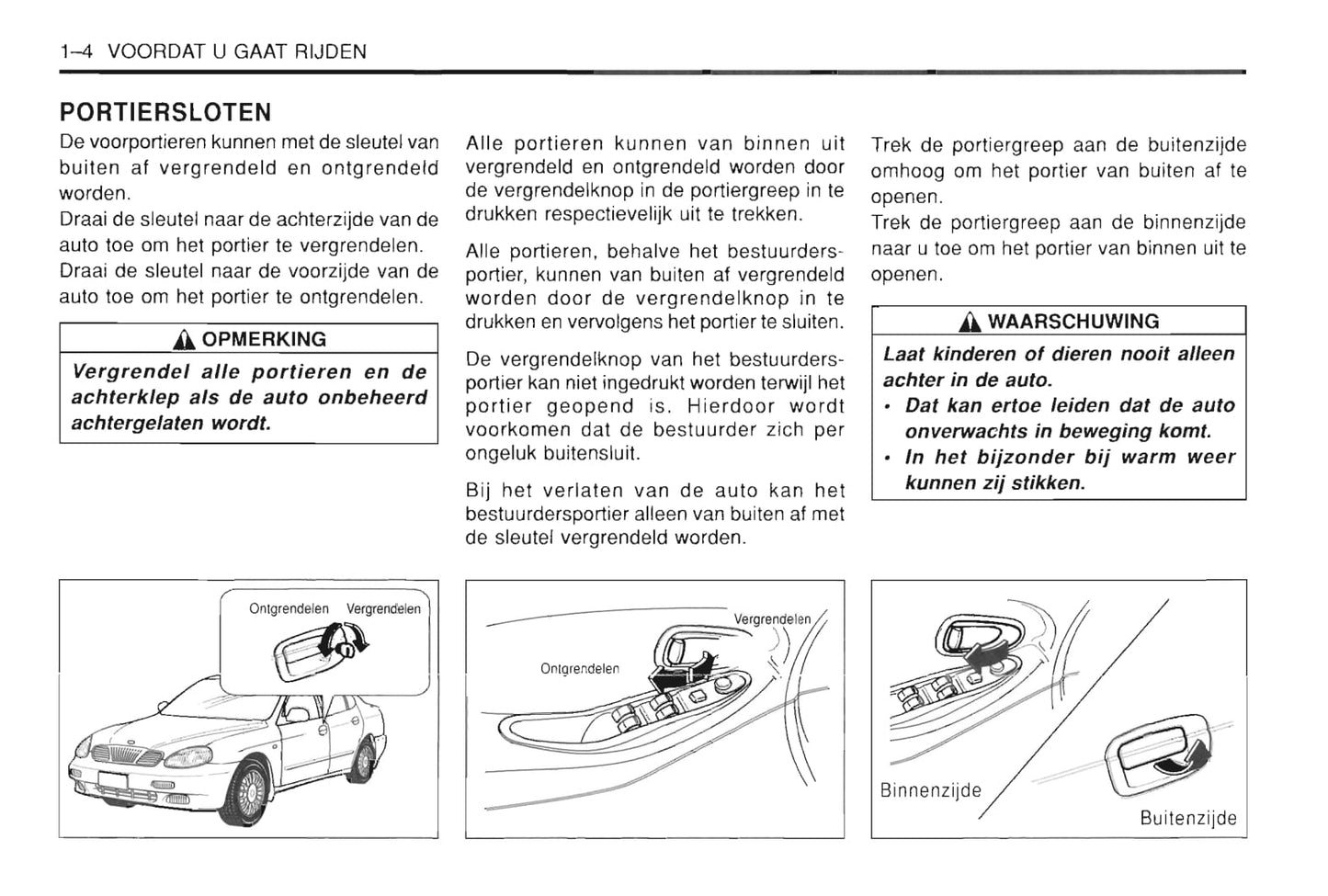 1997-2002 Daewoo Leganza Bedienungsanleitung | Niederländisch