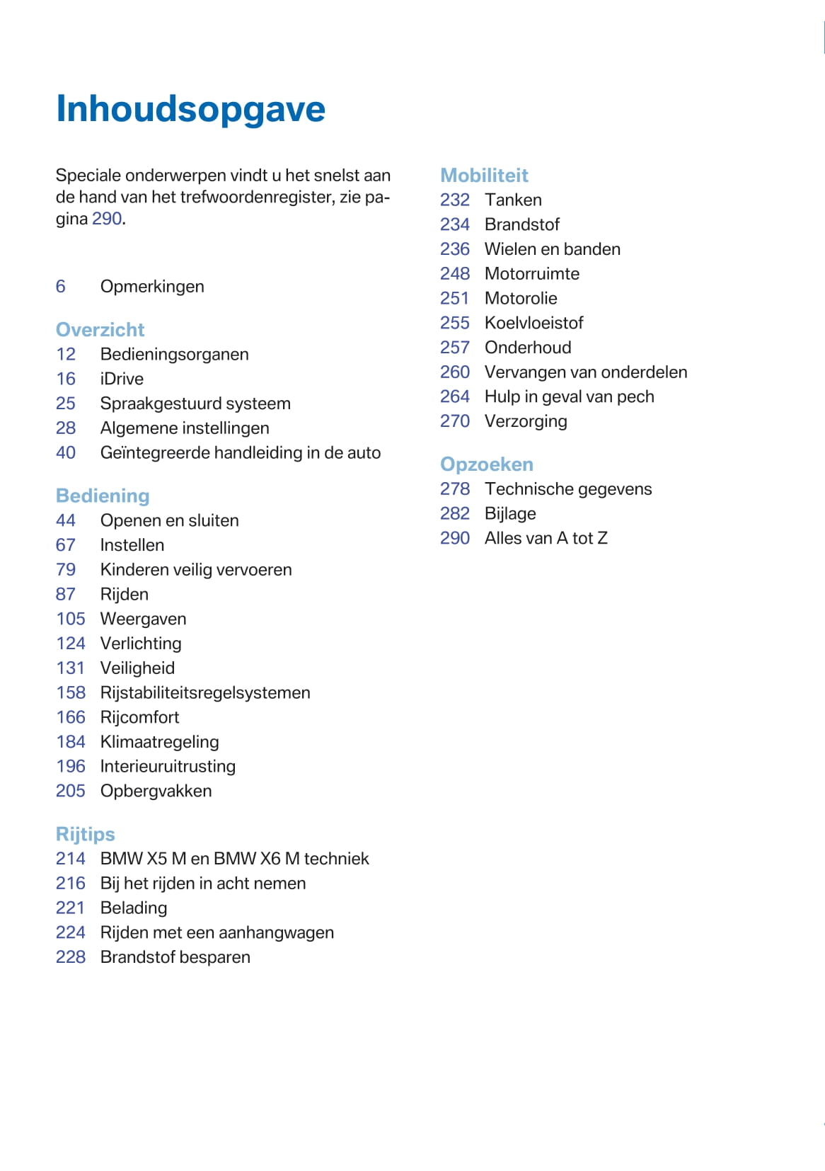 2016-2017 BMW X5 M/X6 M Owner's Manual | Dutch