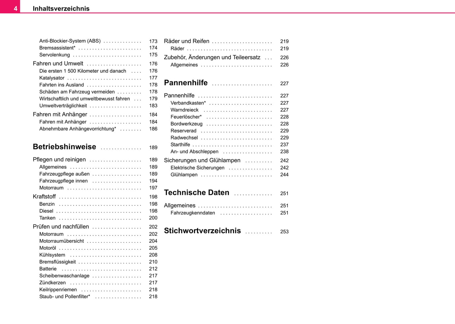 2003-2004 Skoda Suberb Owner's Manual | German