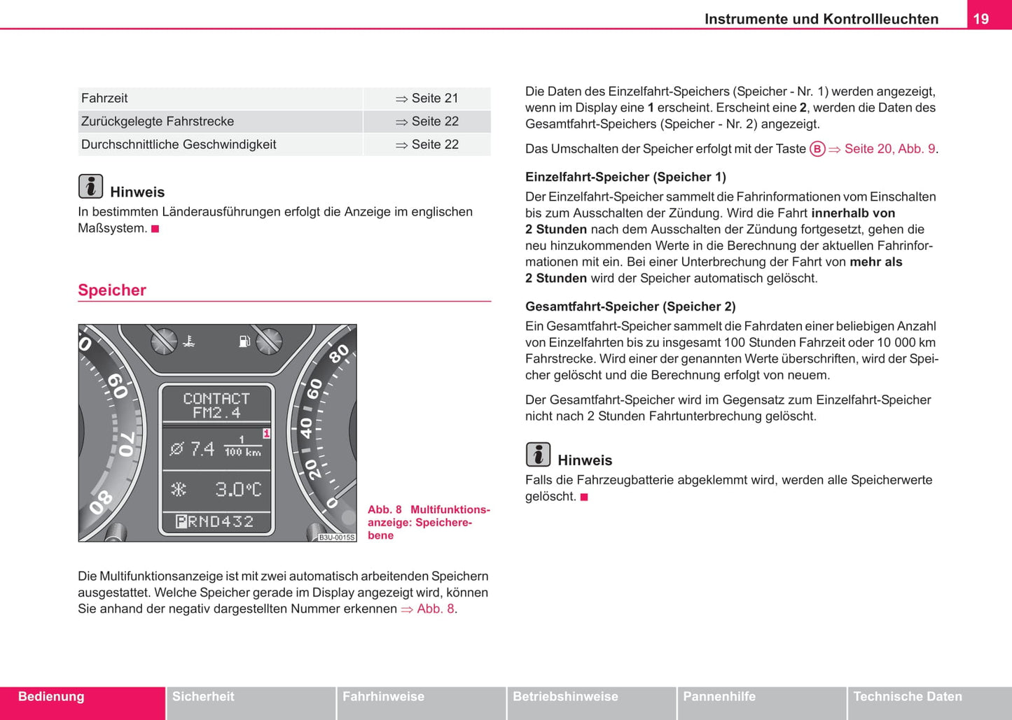 2003-2004 Skoda Suberb Owner's Manual | German