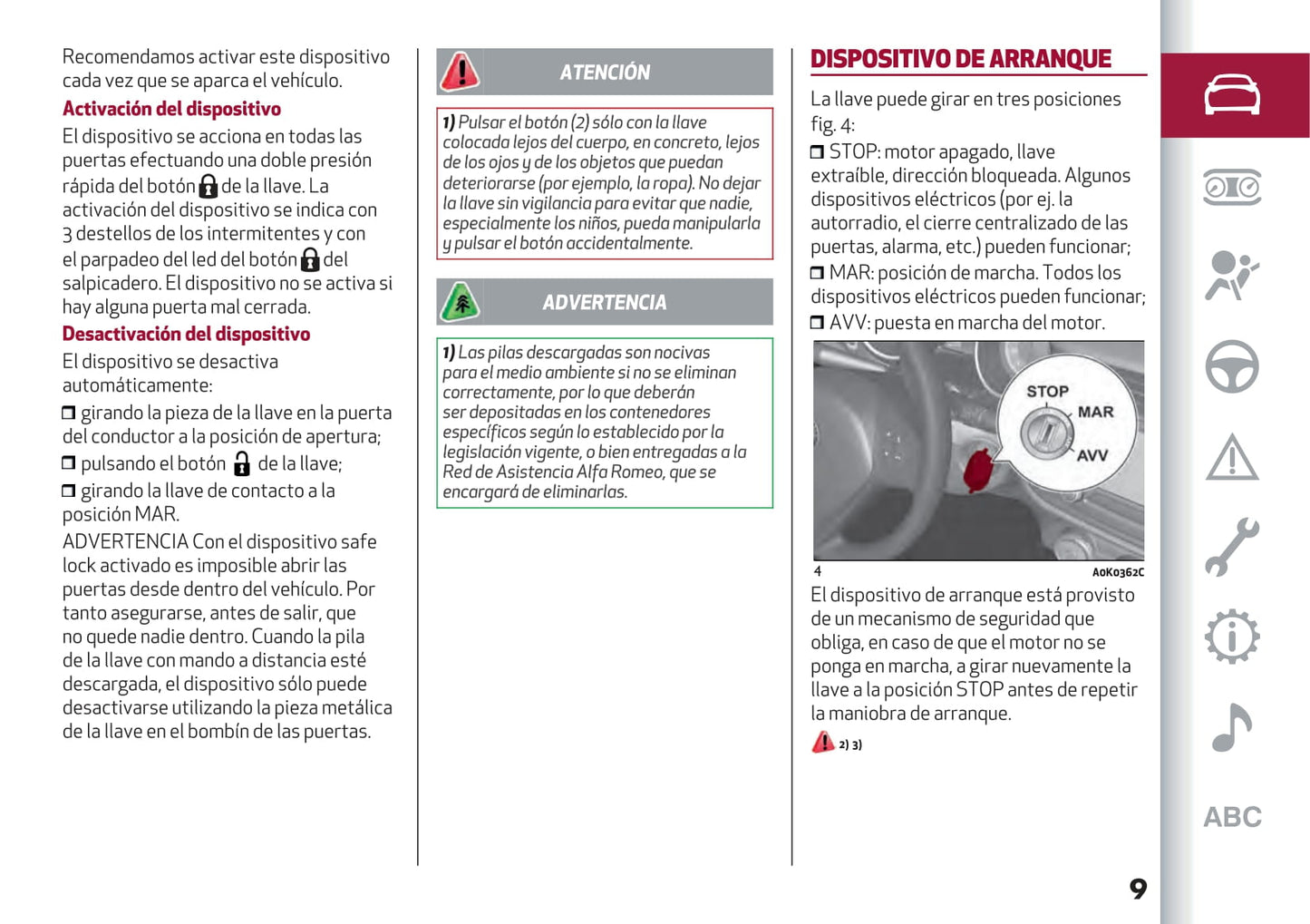 2016-2021 Alfa Romeo Giulietta Owner's Manual | Spanish