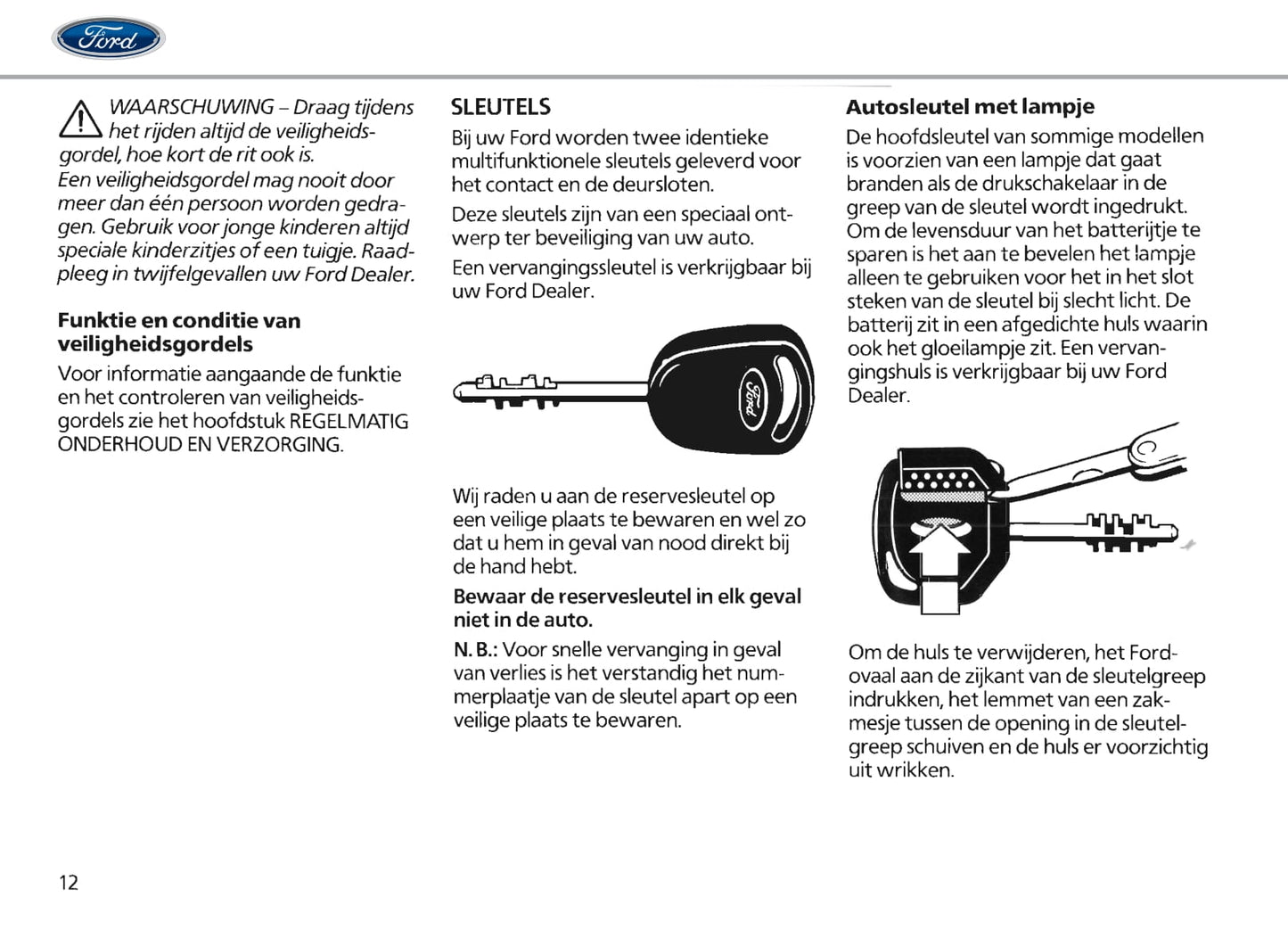 1986-1990 Ford Escort Gebruikershandleiding | Nederlands